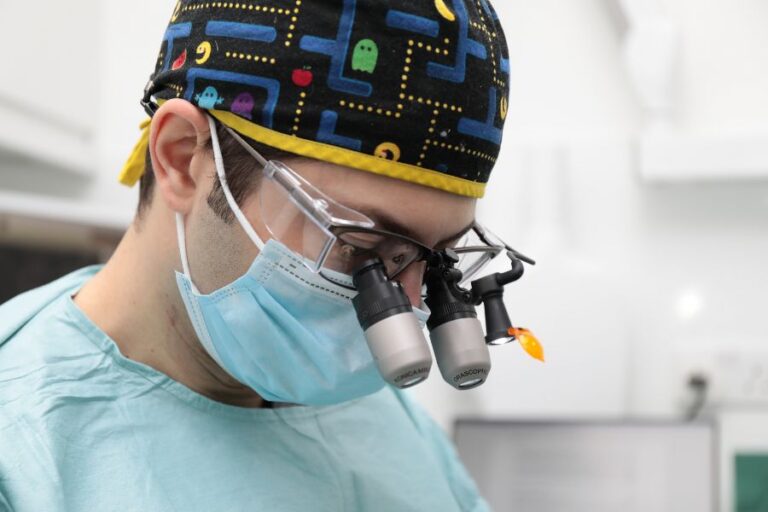 Dr Eric Battista during a bone grafting procedure